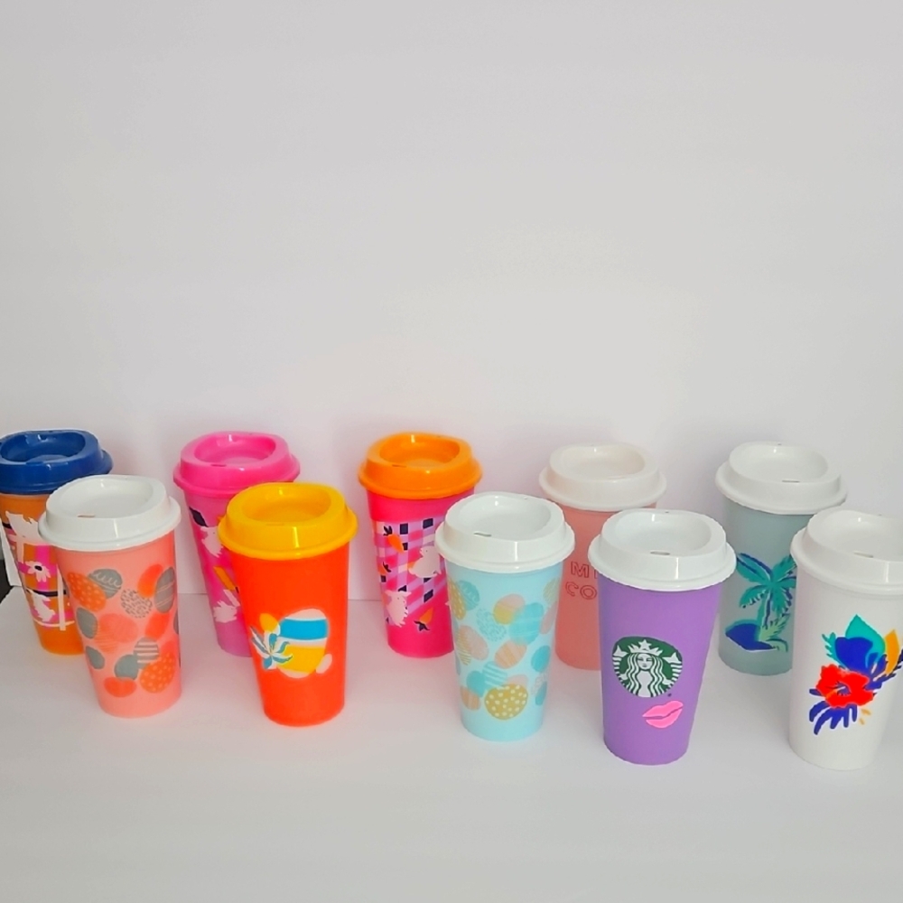 Starbucks Purple Floral Travel Cup - Reusable Home Dining Tumbler